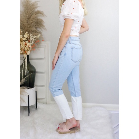 PRICE DROP Light Wash Dip Dye Cigarette Style Denim Jeans - Picture 9 of 15
